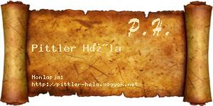 Pittler Héla névjegykártya